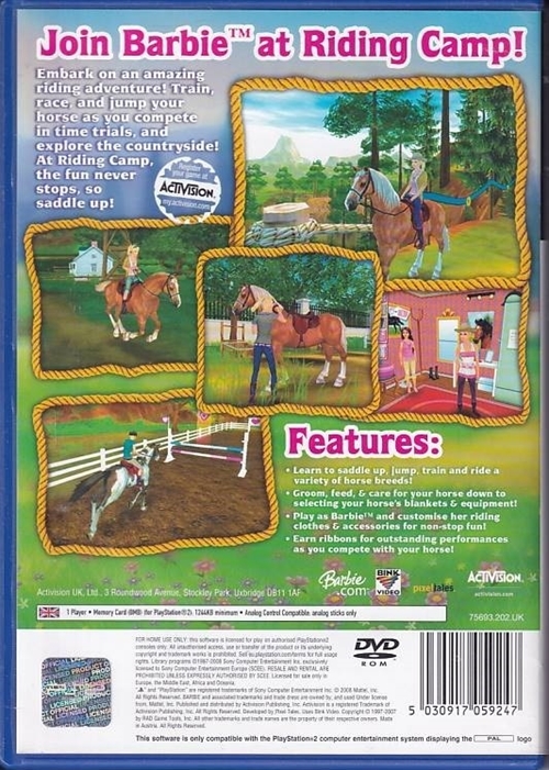 Barbie Horse Adventures Riding Camp - PS2 (B Grade) (Genbrug)